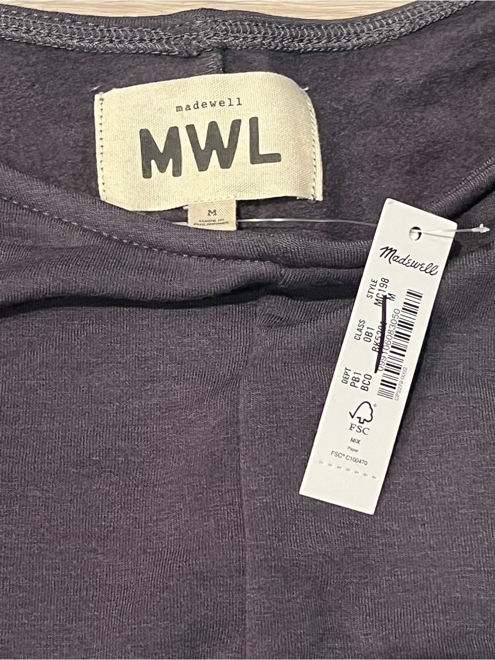 Madewell Women’s Jumpsuit Superbrushed Pull-On Black Coal Size Medium - Picture 6 of 8